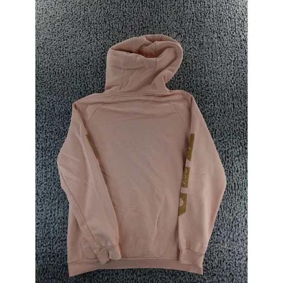 Jordan Pink Fleece Hoodie Gold Jumpman Logo Pullover Sweatshirt Size L Sample